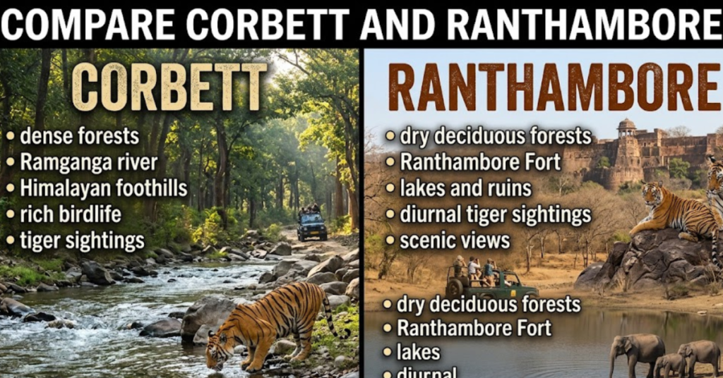 Corbett vs Ranthambore: 5-Day Wildlife Photography Trip (₹50K Budget)